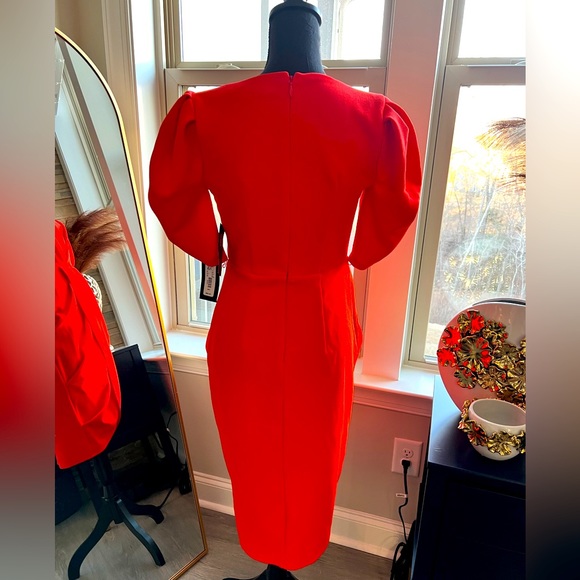 Gabriel Union  NYandC orange wrap dress. Size S with belt - Picture 3 of 6